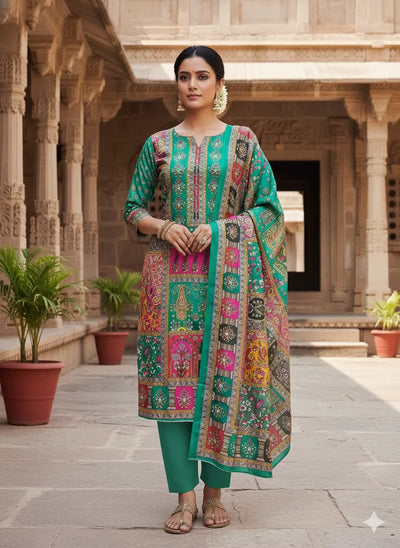 Elegant Designer Chinnon Suit Set - Embroidered Festive Wear for Women