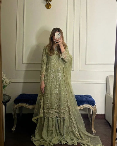 Elegant Designer Faux Georgette Set - Heavy Embroidery Party Wear for Women