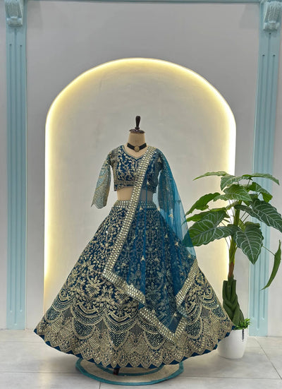 Elegant Designer Lehenga Choli - Exquisite Sequins & Embroidery for Women