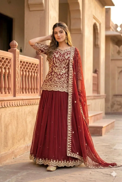 Elegant Designer Lehenga Set - Heavy Sequence & Moti Work for Festive Occasions