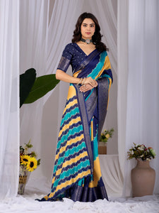 Elegant Designer Lichi Silk Saree - Printed Festive Wear for Women