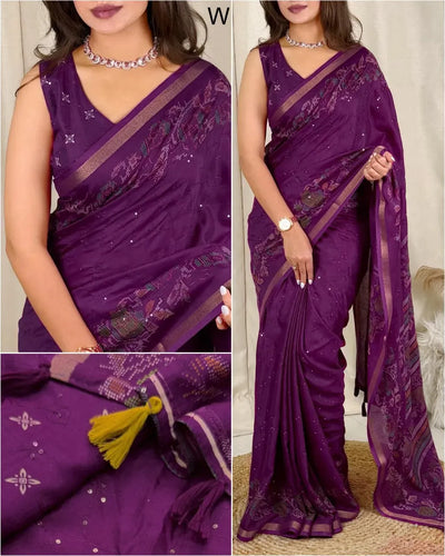 Elegant Designer Mul Cotton Saree - Kashmiri Printed for Festive Wear