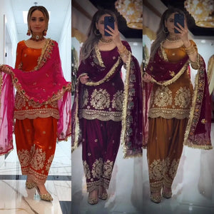 Elegant Designer Patiala Suit - Heavy Embroidery & Sequence for Festive Wear