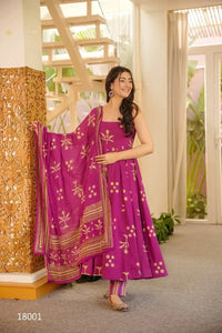 Elegant Designer Printed Muslin Silk Kurti Set - Festive Prep 3-Piece Suit