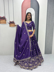 Elegant Designer Purple Lehenga - Heavy Embroidery for Weddings & Festivities