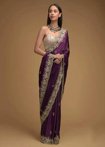 Elegant Designer Rangoli Silk Saree - Heavy Embroidery & Cut Work for Women