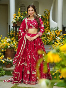 Elegant Designer Red Lehenga - Heavy Embroidery for Wedding Wear