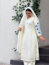 Elegant Designer Roman Silk Suit - Embroidered Party Wear for Women