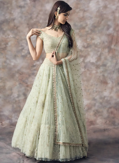 Elegant Designer Sequence Lehenga - Heavy Ruffle Festive Wear