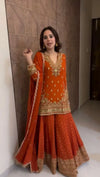 Elegant Designer Sharara Set - Intricate Thread & Sequin Work for Festive & Wedding Wear
