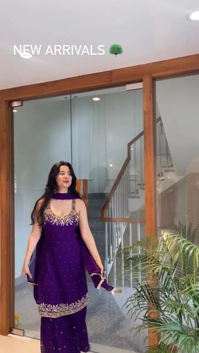 Elegant Designer Sharara Set - Intricate Work for Women