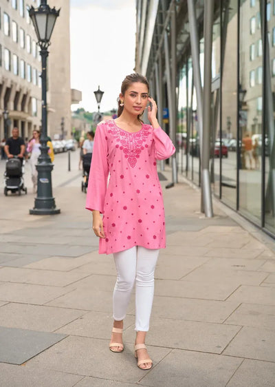 Elegant Designer Short Top - Heavy Work Viscose Rayon for Women