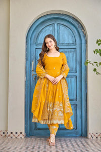 Elegant Designer Silk Anarkali Suit - Heavy Sequin Embroidery for Festive Wear