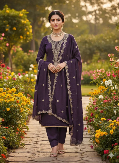 Elegant Designer Suit Set - Intricate Embroidery for Festive Wear