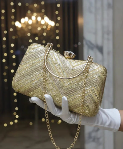 Elegant Designer Wedding Clutch - Versatile Sling Bag for Brides & Parties