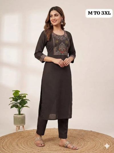 Elegant Dhabu Cotton Kurti Set - Festive Wear for Women