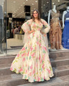 Elegant Digital Print Georgette Gown - Women's Party Wear