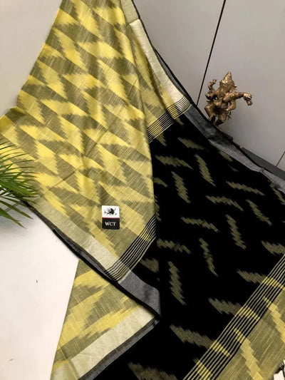 Elegant Digital Print Linen Saree - Festive Comfort for Women