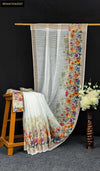 Elegant Digital Print Linen Saree - Vibrant for Spring Festivals
