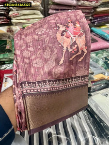 Elegant Digital Print Silk Saree - Soft Handloom Festive Wear for Women