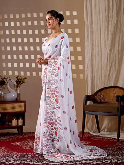 Elegant Digital Printed Saree - Soft Satin Georgette for Modern Women