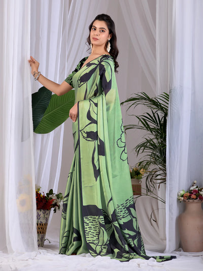 Elegant Digital Printed Saree - Soft Satin Georgette for Women