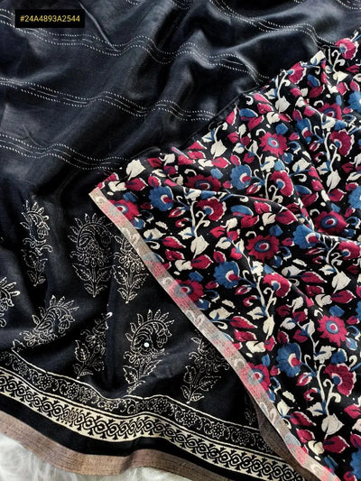 Elegant Dola Cotton Saree with Kalamkari Blouse for Women Festive Wear