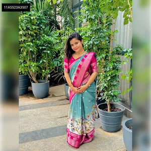 Elegant Dola Kalmkari Saree - Soft Weave for Festive & Party Wear