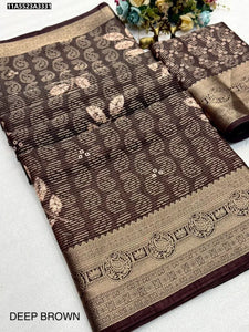 Elegant Dola Print Saree - Zari Butti Design for Festive Wear