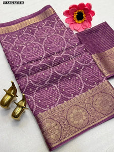 Elegant Dola Silk Bandhani Saree - Zari Weaving for Women