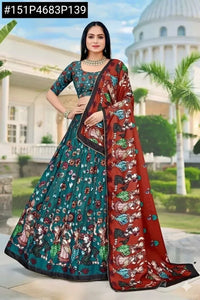 Elegant Dola Silk Digital Print Lehenga - Festive & Wedding Wear for Women