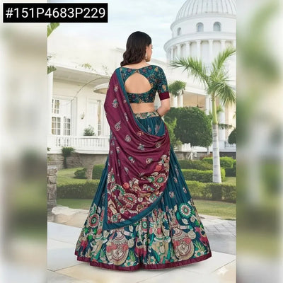 Elegant Dola Silk Digital Print Lehenga - Stitched Festive Wear for Women