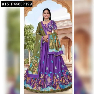 Elegant Dola Silk Lehenga - Digital Print Festive Wear for Women