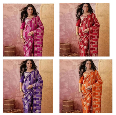 Elegant Dola Silk Saree - Festive Zari Weaving Collection