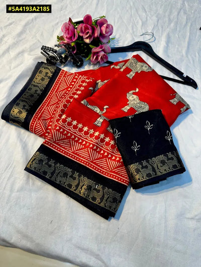 Elegant Dola Silk Saree - Handcrafted Kalamkari Design & Zari Hamsa Borders for Festive Wear