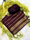 Elegant Dola Silk Saree - Handcrafted Kalamkari & Zari Weaving
