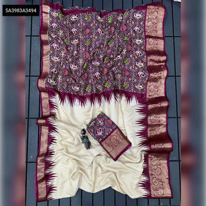 Elegant Dola Silk Saree - Pure Jaquard Border for Festive Occasions