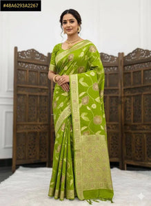 Elegant Dola Silk Saree - Rich Zari Meenakari Weave for Women