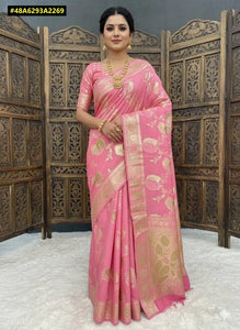 Elegant Dola Silk Saree - Rich Zari Weave for Festive Women