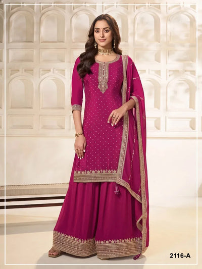 Elegant Dola Silk Suit Set - Heavy Embroidery Festive Wear