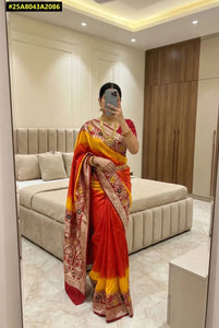 Elegant Dolla Silk Saree - Dual-Tone Meenakari for Festive Wear