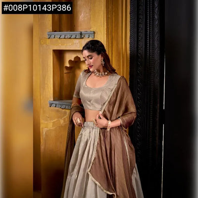 Elegant Dupion Silk Lehenga - Zari Weaving Festive Wear for Women