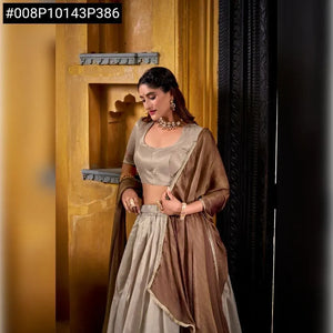 Elegant Dupion Silk Lehenga - Zari Weaving Festive Wear for Women