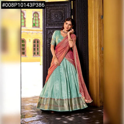 Elegant Dupion Silk Lehenga - Zari Weaving Festive Wear for Women