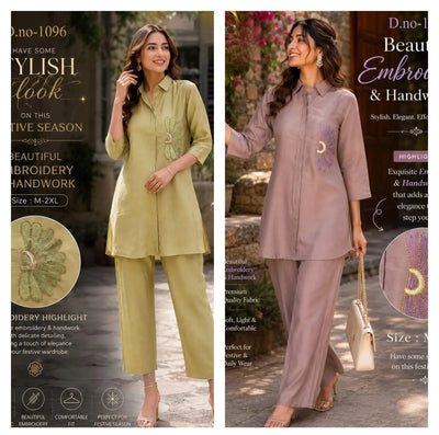 Elegant Embroidered Co-Ord Set - Handcrafted Festive Wear for Women