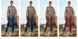 Elegant Embroidered Cotton Suit Set - Maslin Dupatta for Women