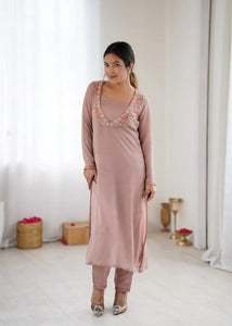 Elegant Embroidered Georgette Kurta Set - Flowy Festive Wear for Women