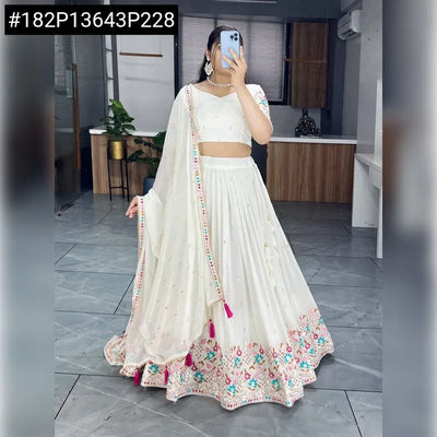 Elegant Embroidered Georgette Lehenga - Traditional Festival Wear for Women