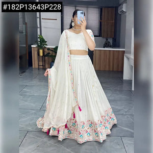 Elegant Embroidered Georgette Lehenga - Traditional Festival Wear for Women