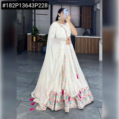 Elegant Embroidered Georgette Lehenga - Traditional Festival Wear for Women